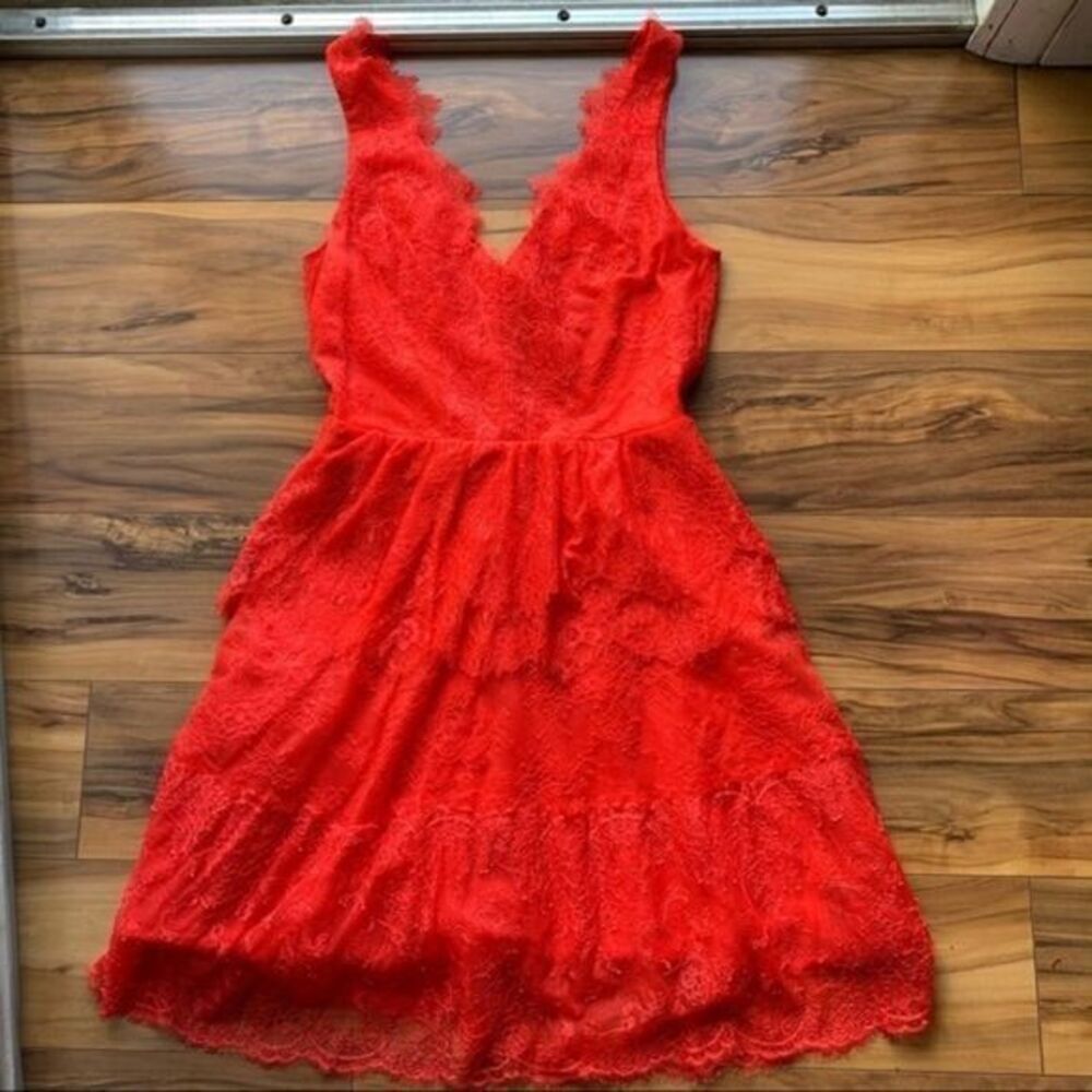 BcbgMaxazria lace tiered eyelash dress XS